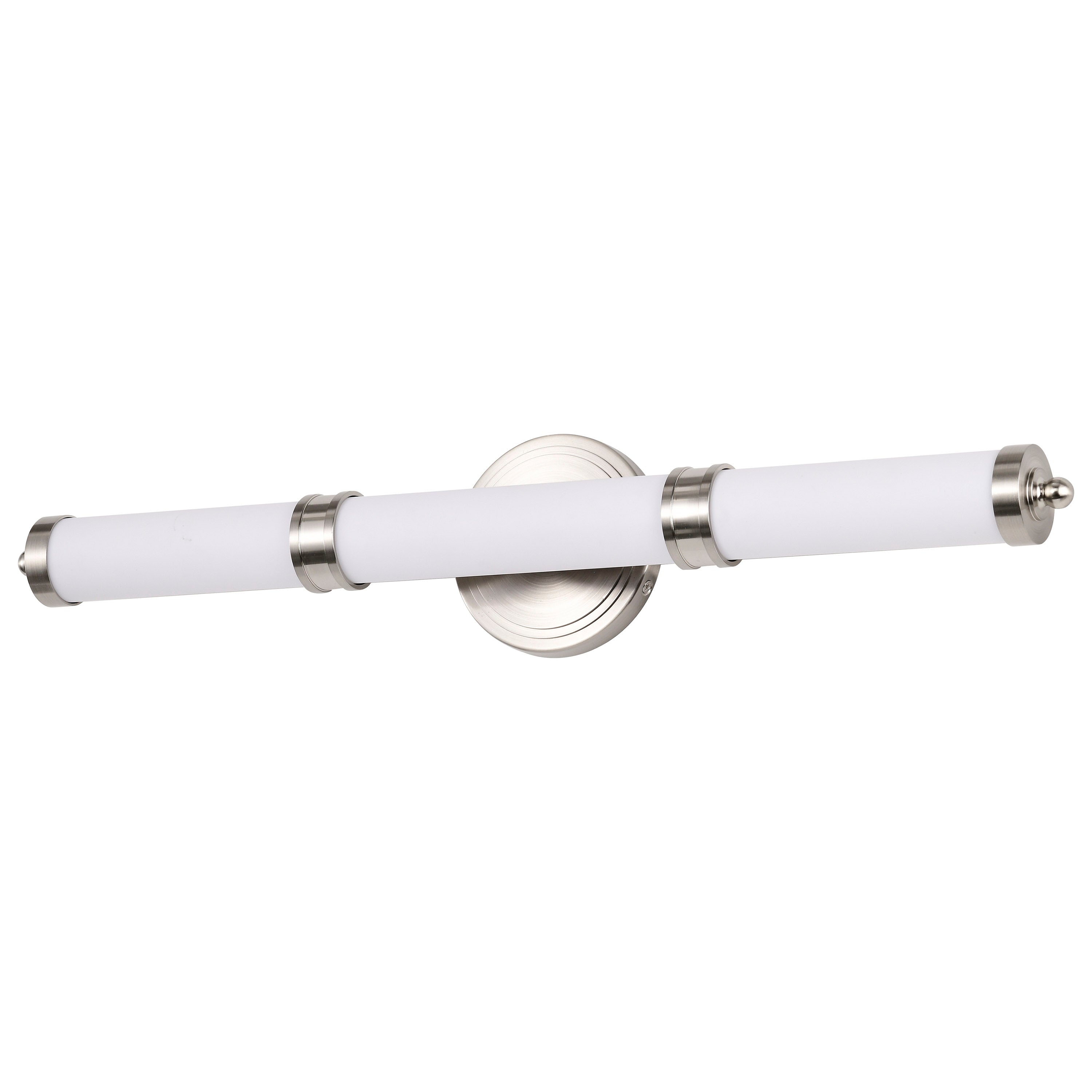 SATCO/NUVO Kagen Medium Vanity LED Light with Brushed Nickel Finish and White Acrylic Lens (62-1535)