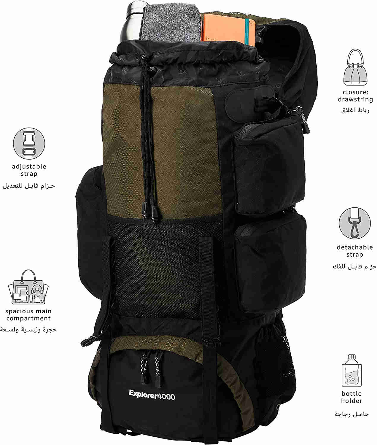 TETON Sports Explorer Backpack - 65L Internal Frame, Adjustable & Water-Repellant