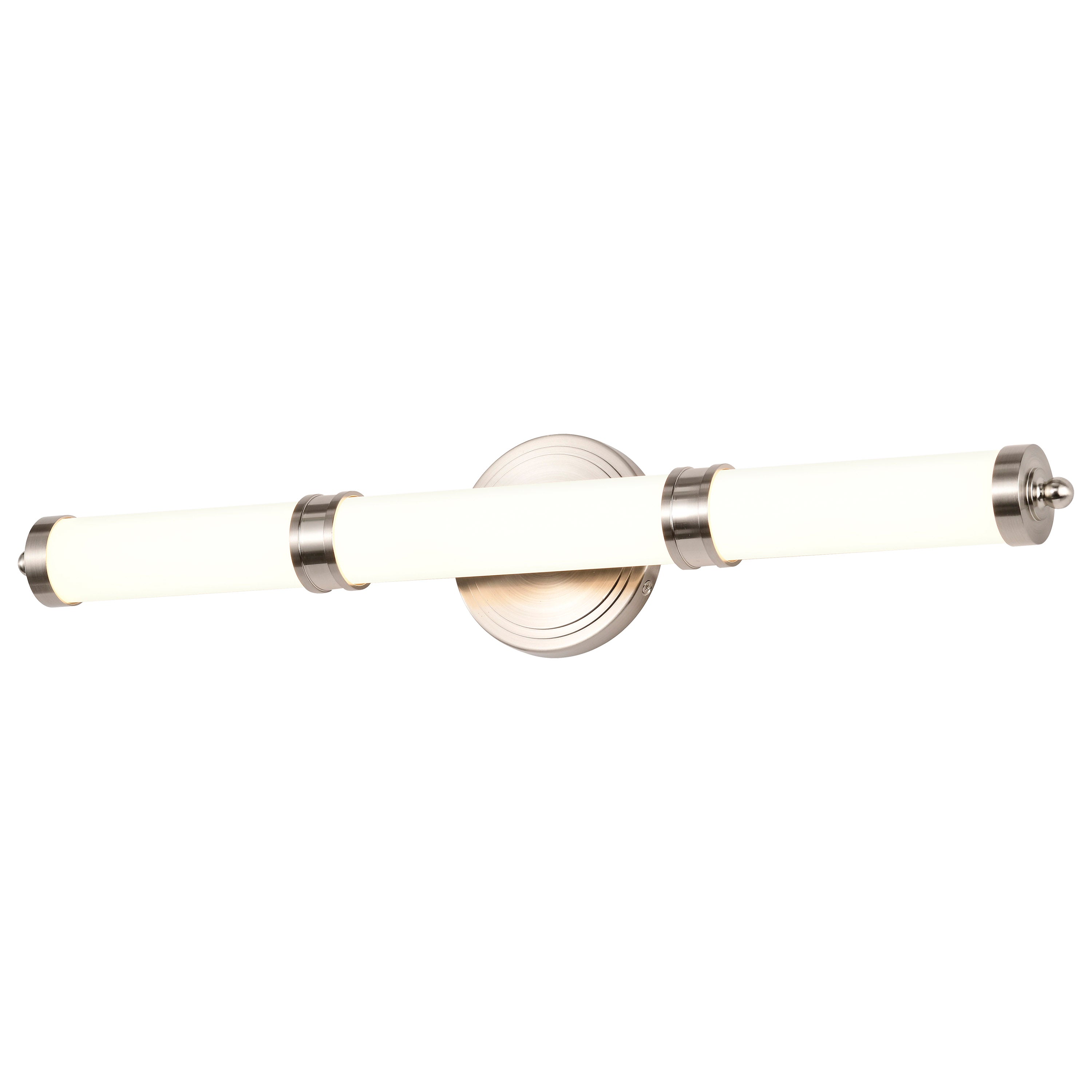 SATCO/NUVO Kagen Medium Vanity LED Light with Brushed Nickel Finish and White Acrylic Lens (62-1535)