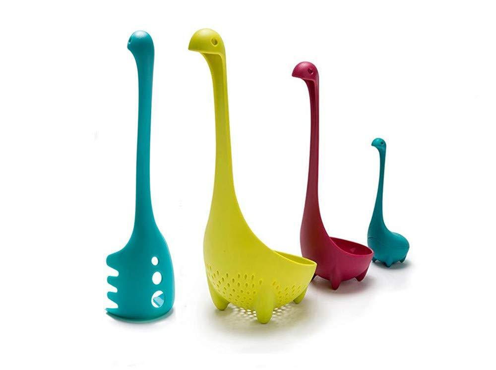 Nessie Family Kitchen Spoon Set - Pasta Colander Spoon, Soup Ladle, and Baby Tea Infuser
