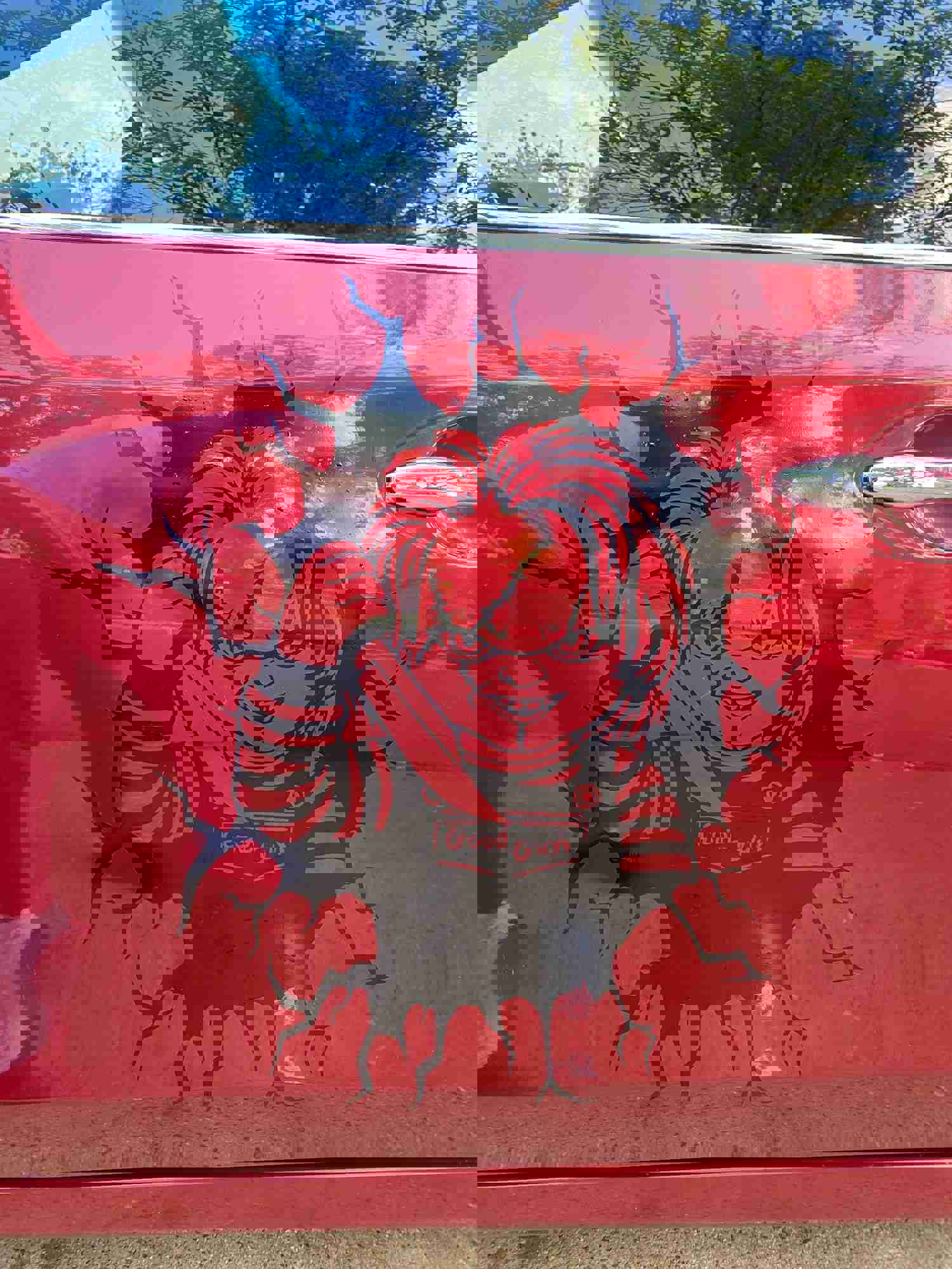 Chucky Large Car Graphic Vinyl Decal - Anime Stickers for Car, Truck, Wall - Removable SVG - Birthday & Fathers Day Gift