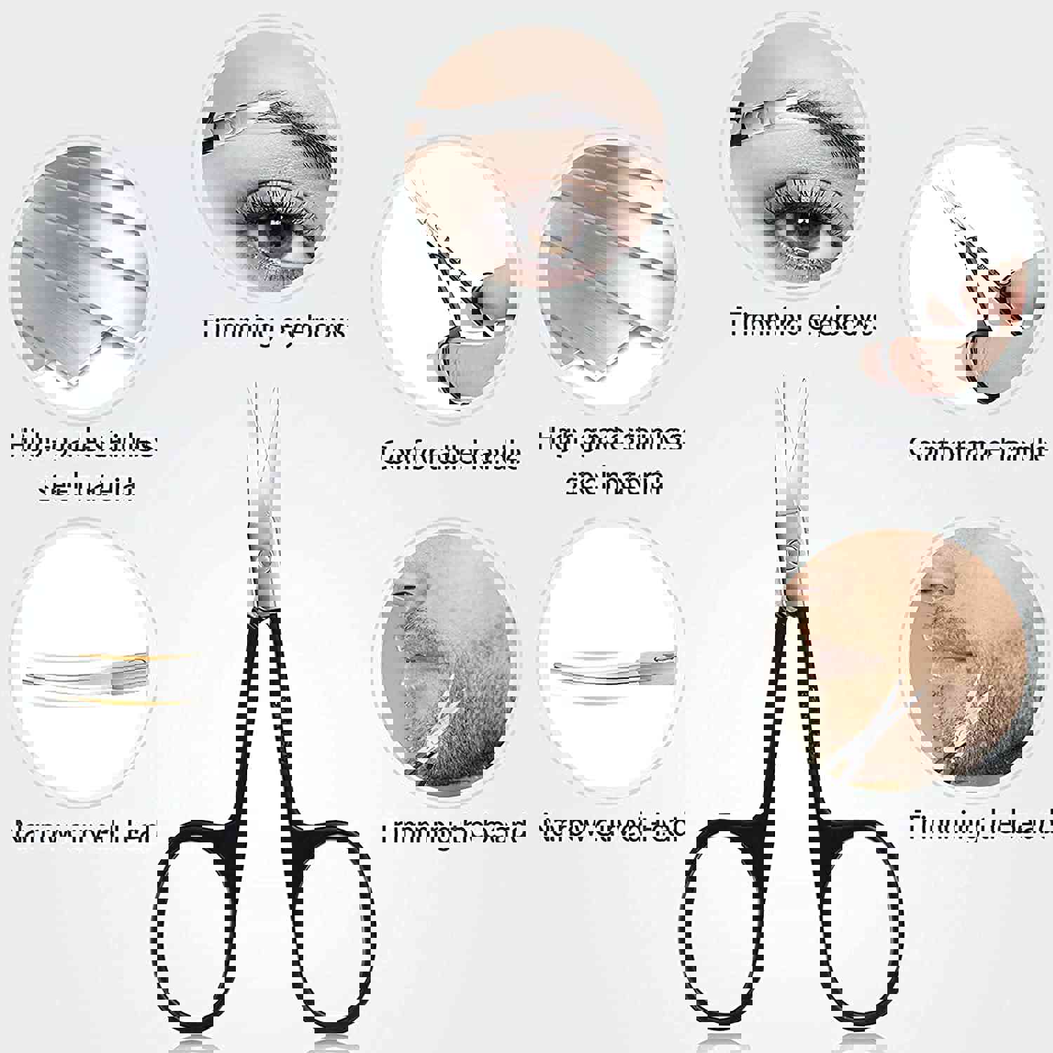 Professional Eyebrow Tweezers Set 6Pcs - Precision Plucking & Hair Removal Tool