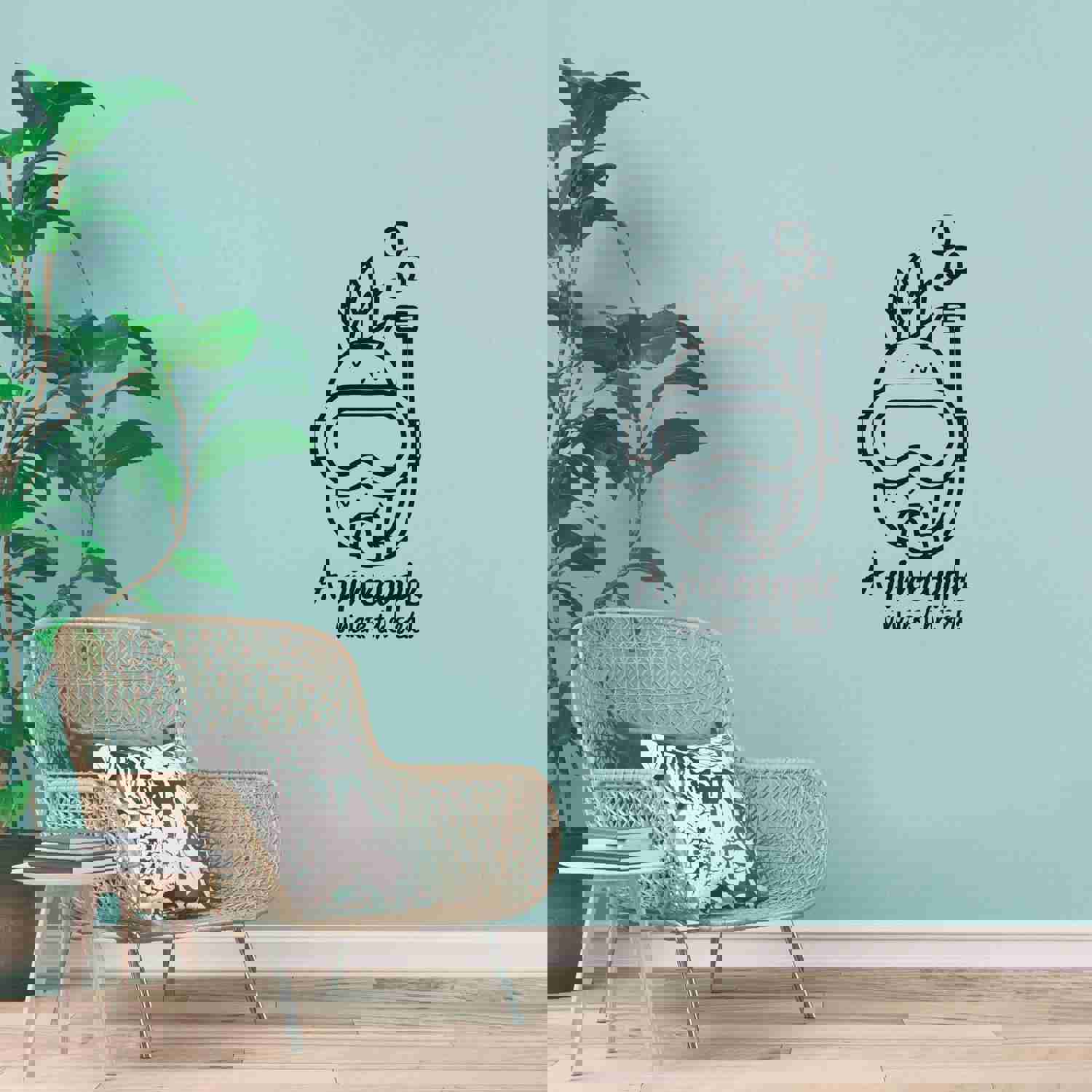 Snorkeling Quotes Vinyl Wall Sticker Wall Decal - Pineapple Sea Quote Snorkeling Snorkel Diving