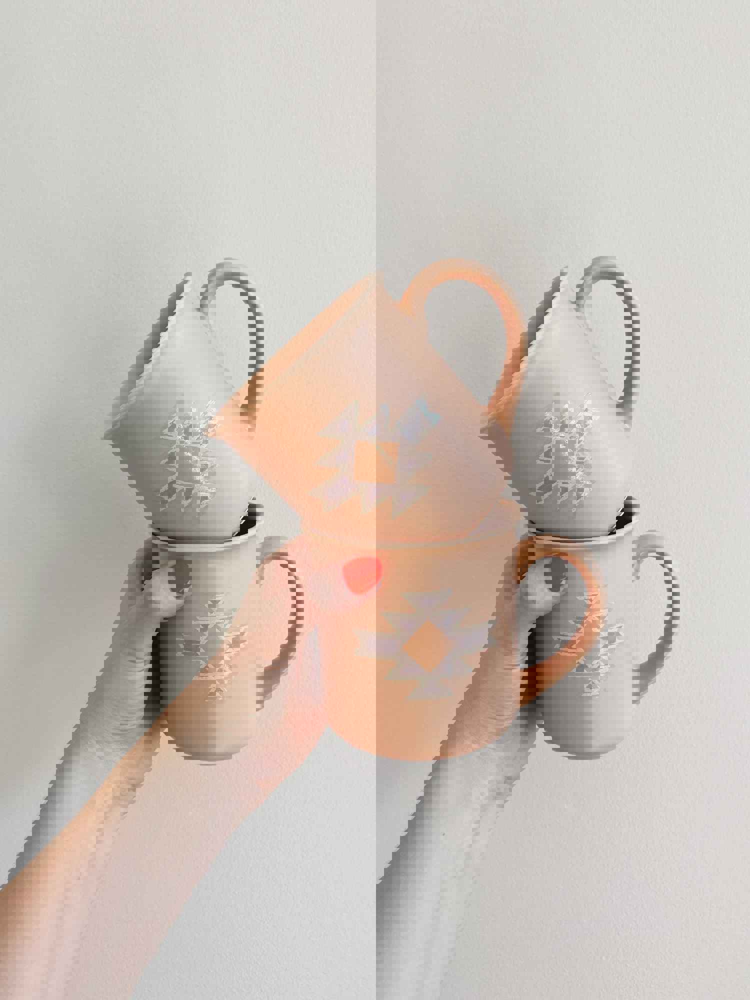 Vintage Set of 2 Treasure Craft Southwestern Mugs