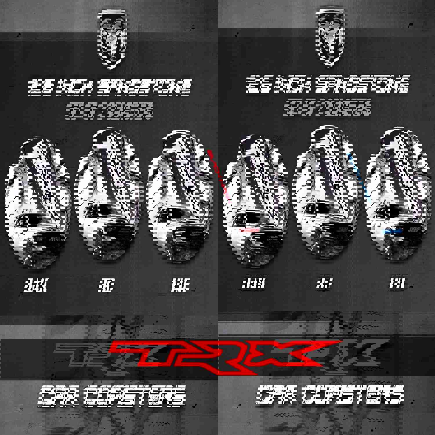 TRX Car Coasters for Ram 1500 - Sandstone Coaster Set