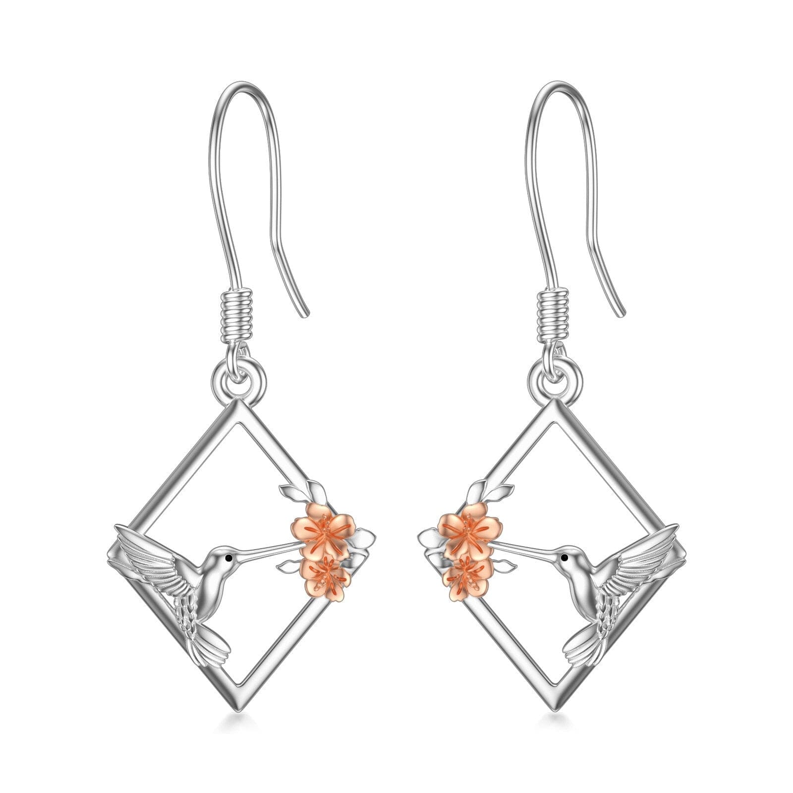 Hummingbird Earrings 925 Sterling Silver Minimalist Jewelry