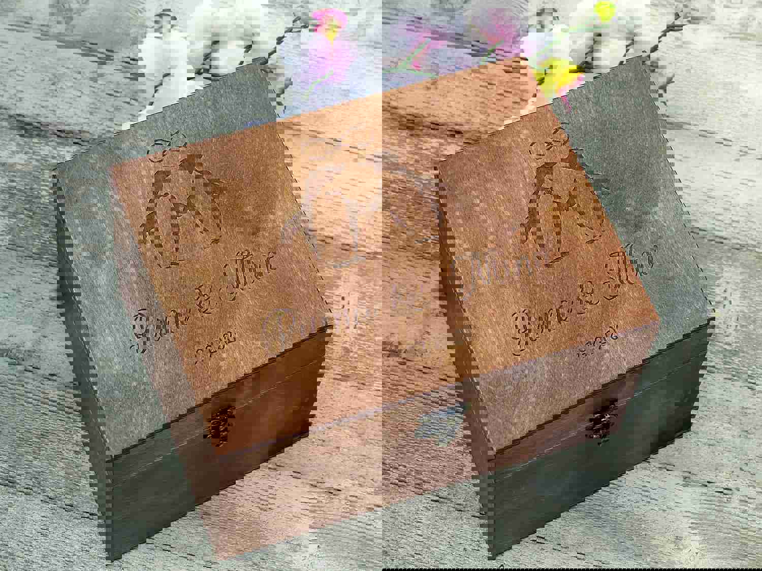 Personalized Wedding Keepsake Box with Custom Image and Text - Perfect Anniversary Gift