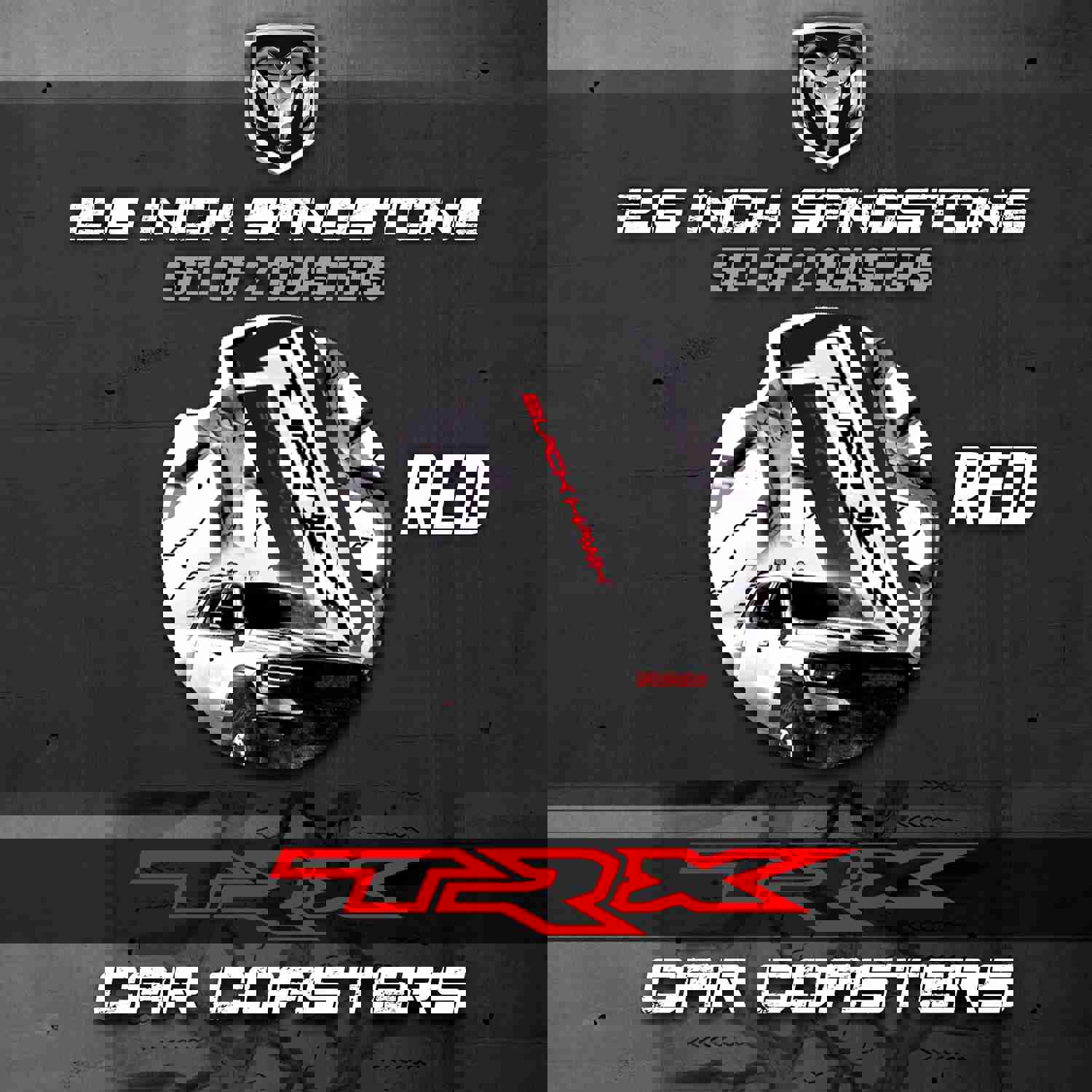 TRX Car Coasters for Ram 1500 - Sandstone Coaster Set