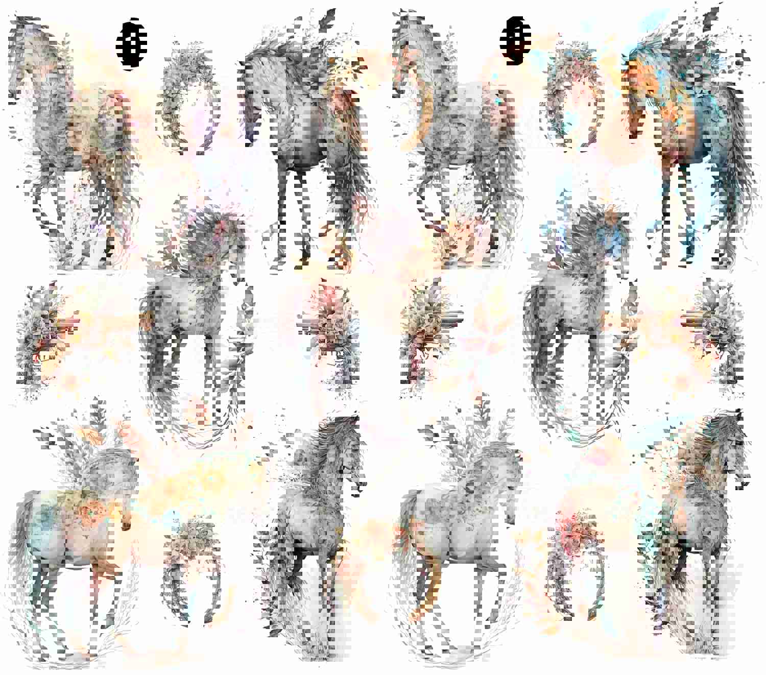 Western Floral UV DTF Decal Sheets - 9 Designs