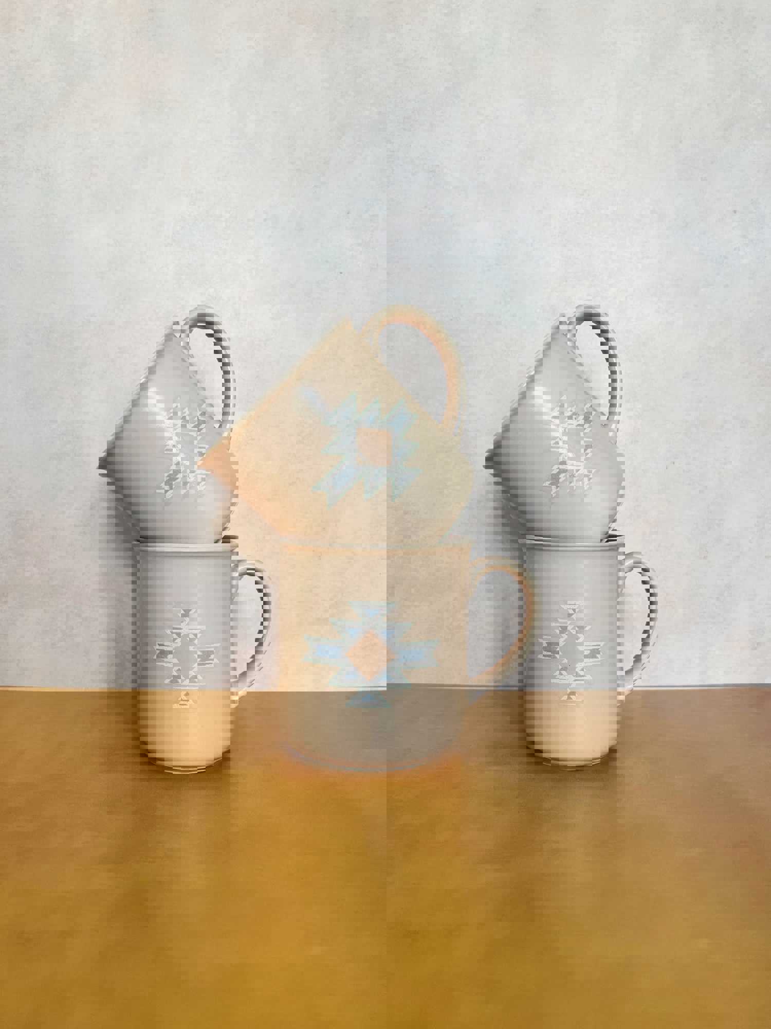 Vintage Set of 2 Treasure Craft Southwestern Mugs