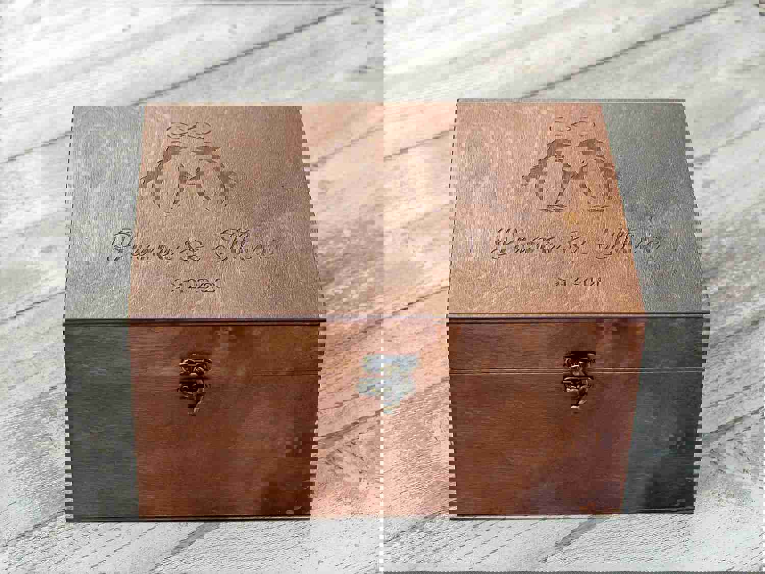 Personalized Wedding Keepsake Box with Custom Image and Text - Perfect Anniversary Gift