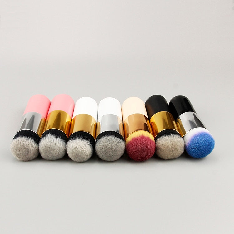 Professional Chubby Pier Foundation Flat Cream Makeup Brushes Set - 19 Pieces