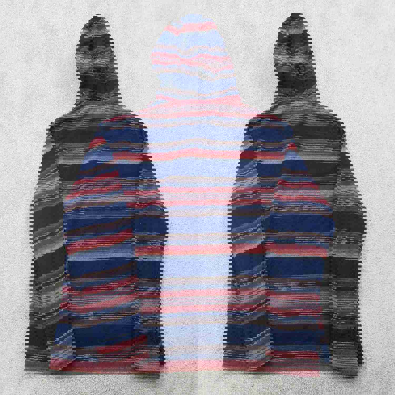 American Eagle Outfitters Men's Striped Pullover Hoodie - Blue Red, Size L