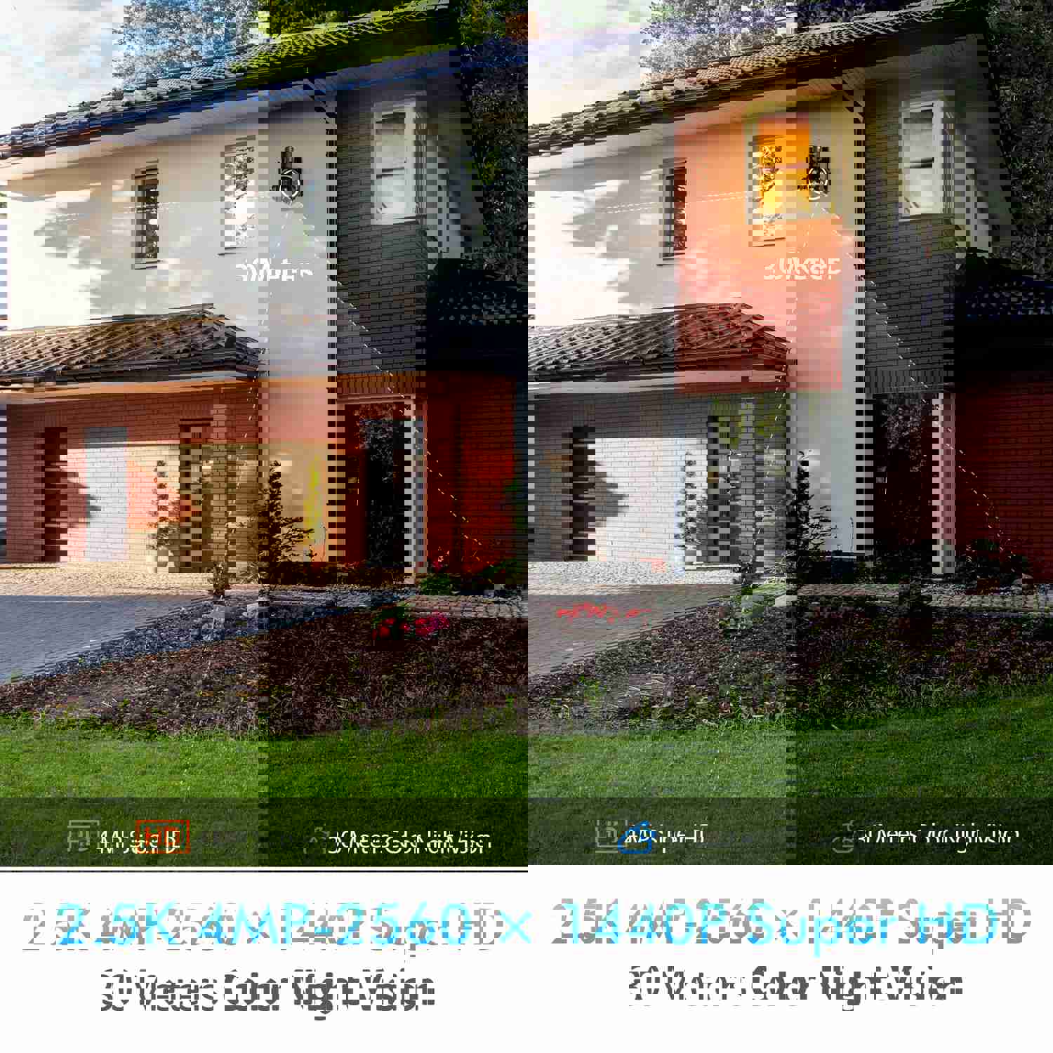 Ctronics 2.5K 4MP Outdoor Surveillance Camera with Dual Band WLAN & 24/7 Recording