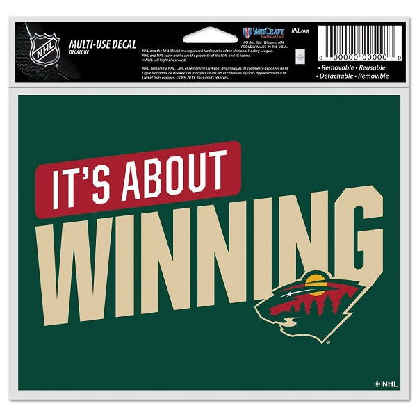 Minnesota Wild 'It's About Winning' Multi-Use Decal, 5x6 Inch
