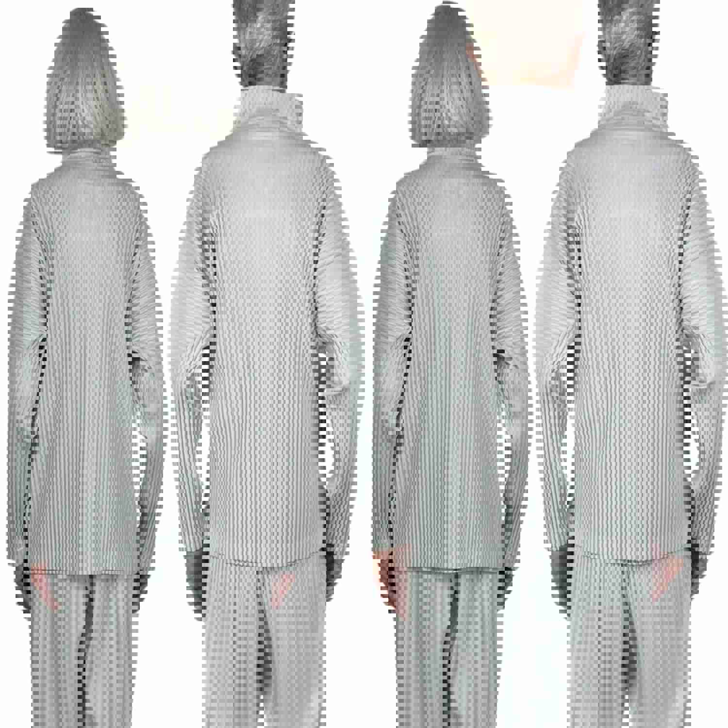 BASICS ZIP JACKET - Unisex Pleated Long Sleeve 2-Way Zip Front Jacket