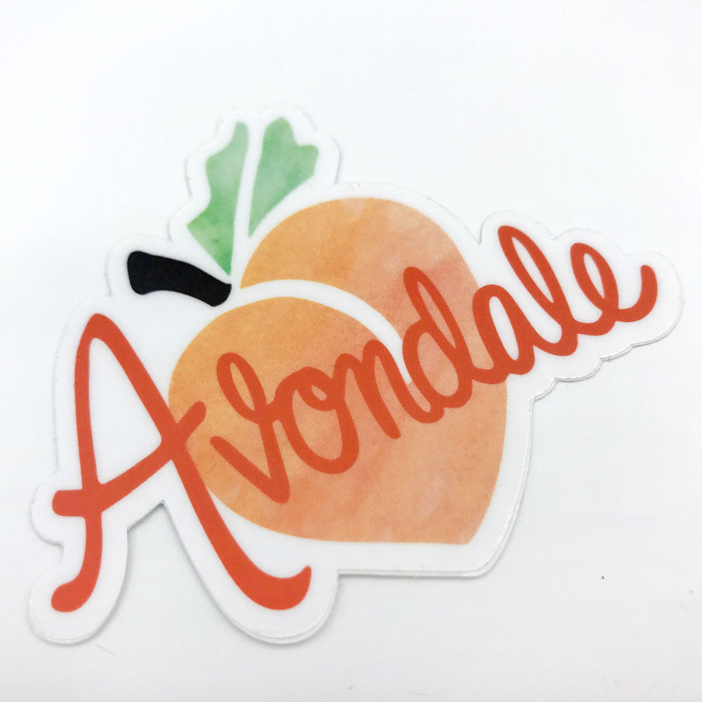 Avondale Peach Vinyl Sticker - Waterproof & Scratch Resistant