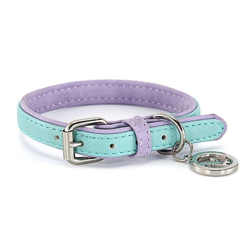 PU Leather Dog Collar for Small Dogs and Cats - Quick Release Breakaway Collar YS0076