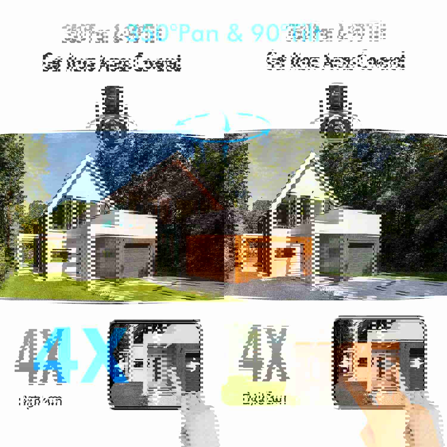 Ctronics 2.5K 4MP Outdoor Surveillance Camera with Dual Band WLAN & 24/7 Recording