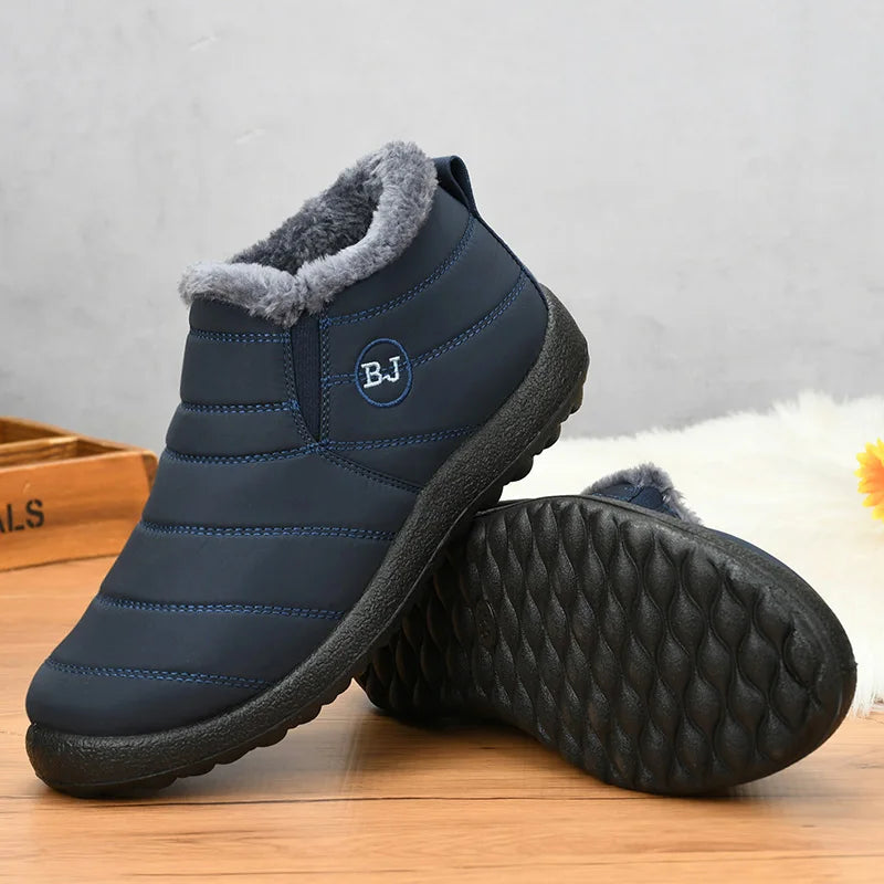 Men's Plush Snow Boots - Waterproof Winter Boots for Comfort and Warmth