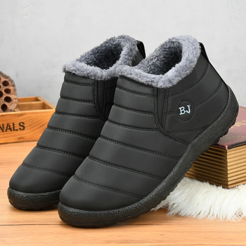 Men's Plush Snow Boots - Waterproof Winter Boots for Comfort and Warmth