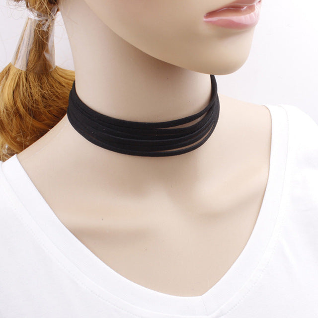 Tomtosh Summer Fashion White Multilayer Lace Tattoo Choker Necklace for Women