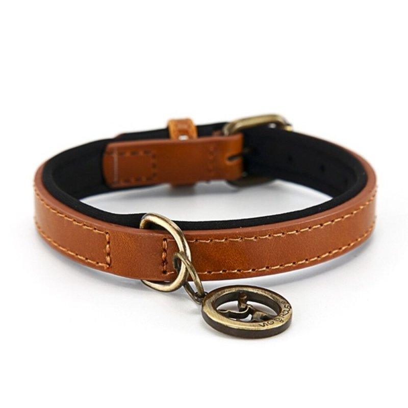 PU Leather Dog Collar for Small Dogs and Cats - Quick Release Breakaway Collar YS0076