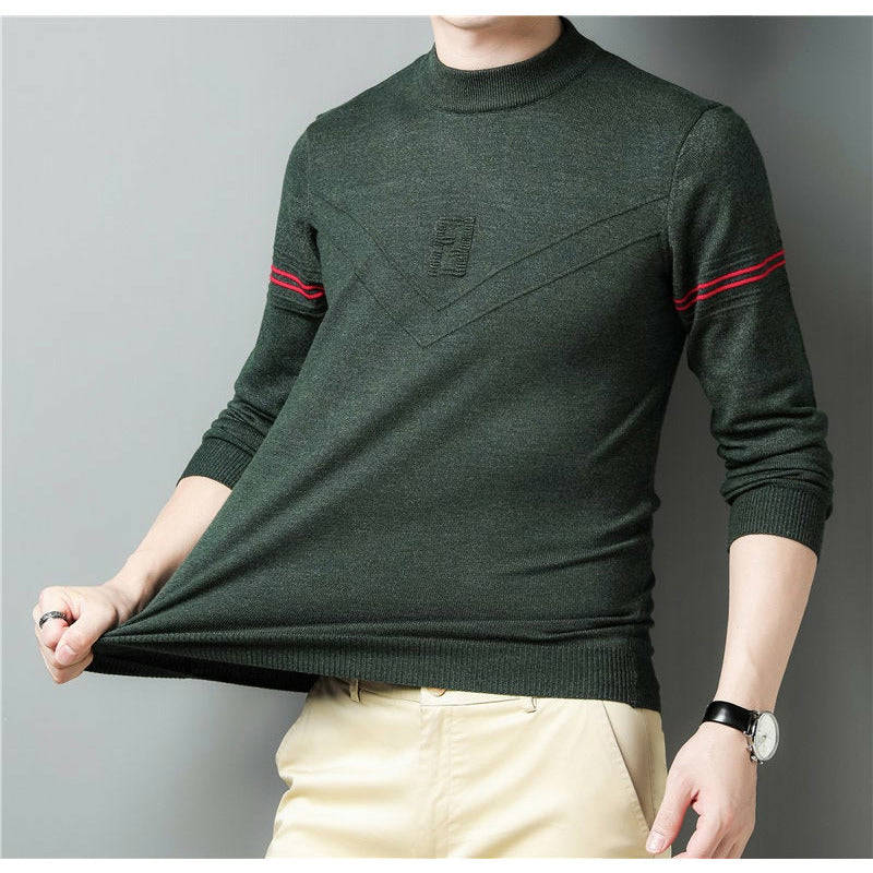 Men's Striped Casual O-Neck Pullover Sweater