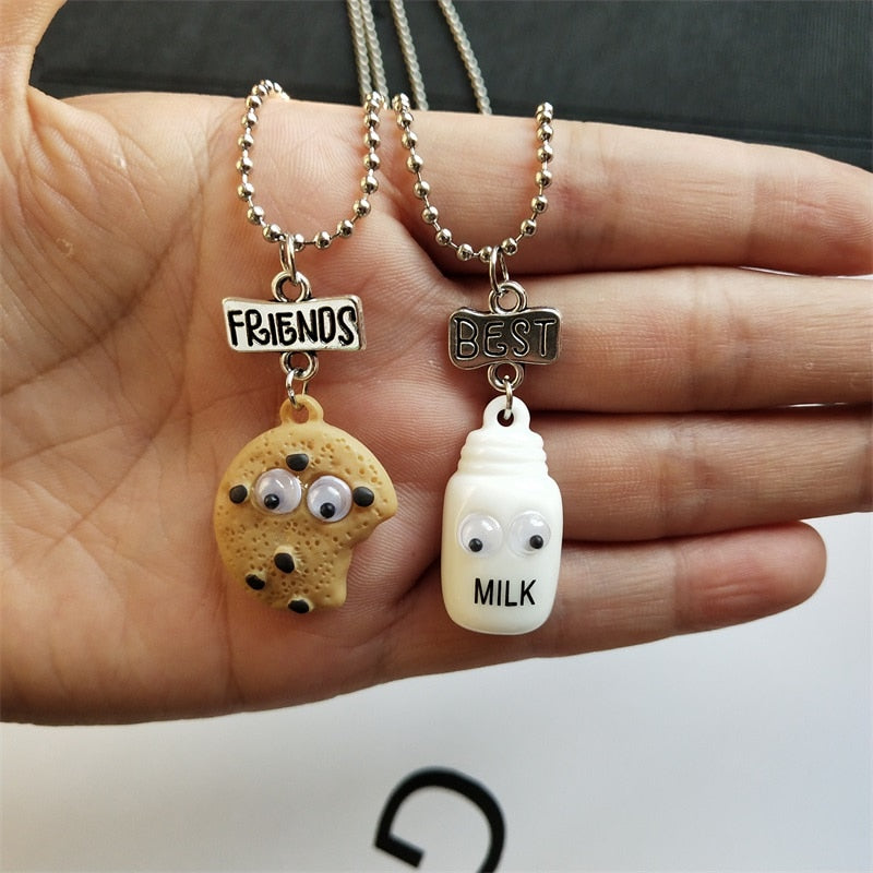 2022 Cute Cookies Milk Cup Pendant Necklace - Unisex Romantic Jewelry Gift