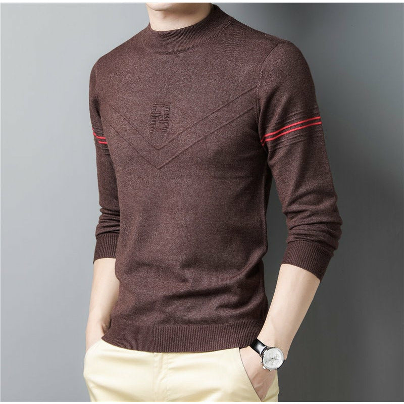 Men's Striped Casual O-Neck Pullover Sweater