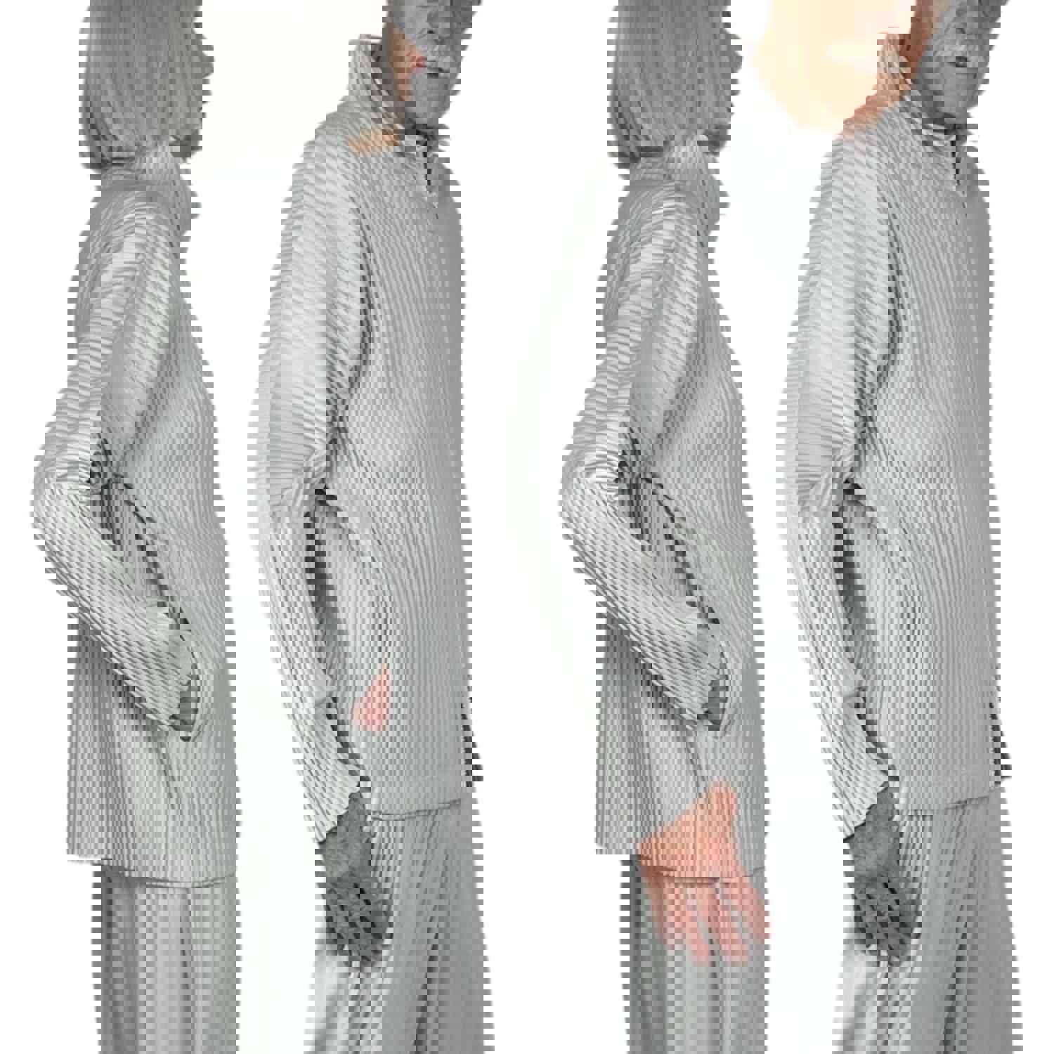 BASICS ZIP JACKET - Unisex Pleated Long Sleeve 2-Way Zip Front Jacket