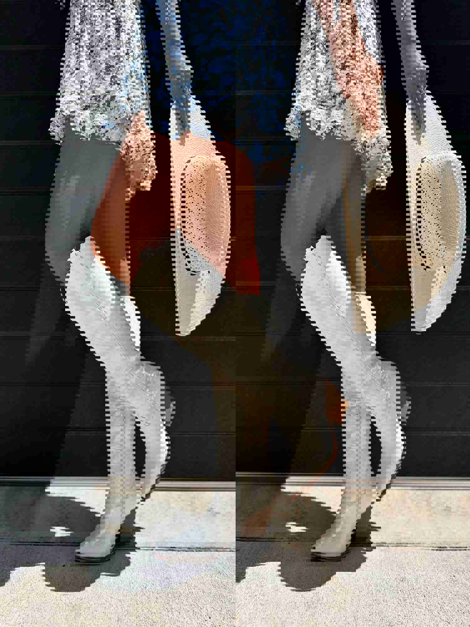 Astrid Knee High White Cowgirl Boots