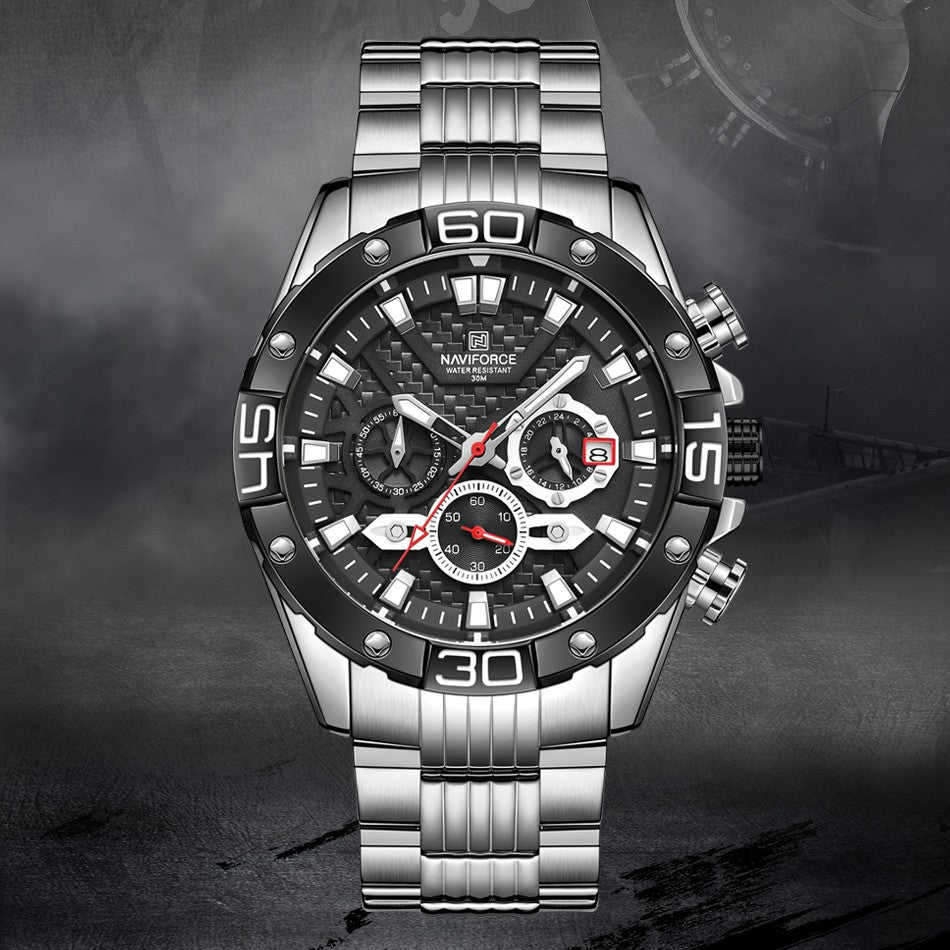Men's Stainless Steel Luminous Watch with Multiple Color Options