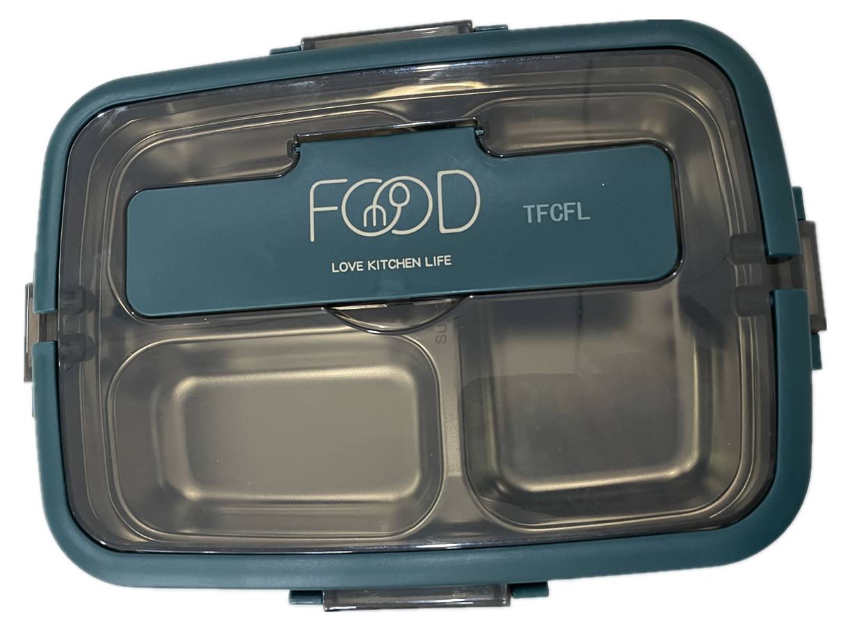 TFCFL Stainless Steel Leakproof Lunch Box - 3 Compartments Bento-Style for Kids, School, Work & Travel
