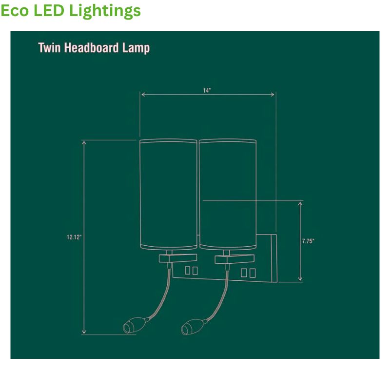 Contemporary Double Headboard Light - Brushed Nickel Finish with Energy-Efficient LED