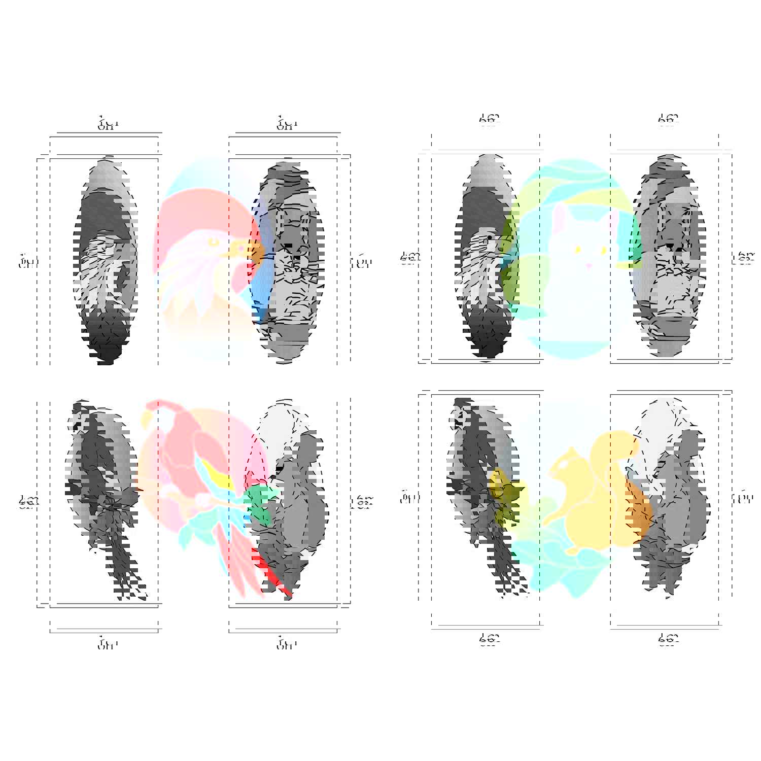 Craspire PVC Window Sticker Set - Animal Pattern, 16x16cm, 8pcs for Home Decoration