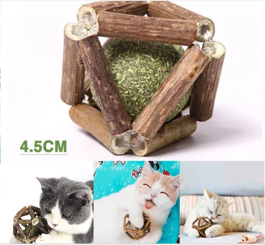 Natural Silvervine Sticks Catnip Ball Chew Toy for Cats