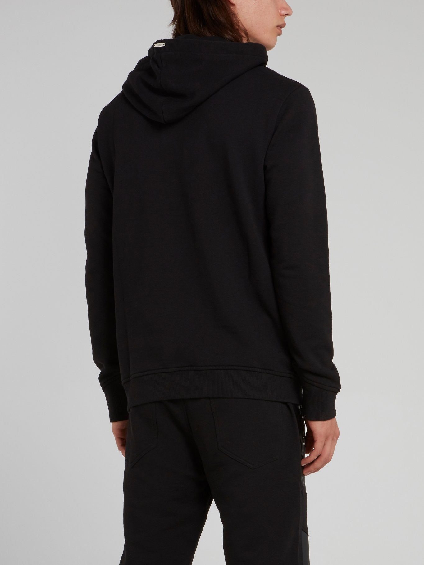 Black Drawstring Logo Hoodie by Just Cavalli