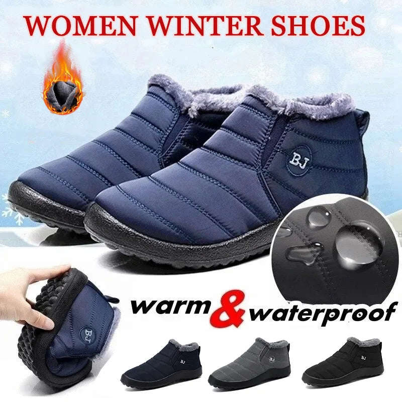 Men's Plush Snow Boots - Waterproof Winter Boots for Comfort and Warmth