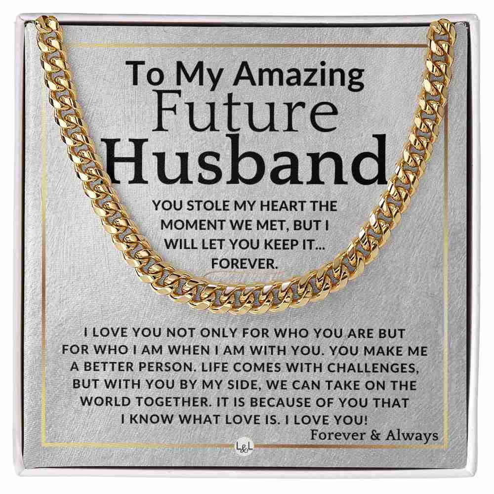 To My Future Husband - Heartfelt Cuban Necklace - Romantic Gift for Christmas, Valentine's Day, Birthday, or Anniversary