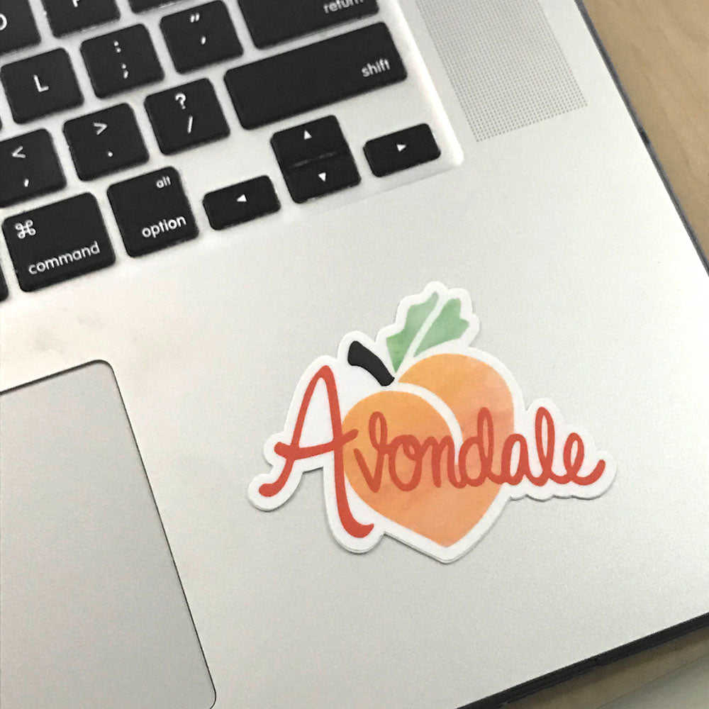 Avondale Peach Vinyl Sticker - Waterproof & Scratch Resistant