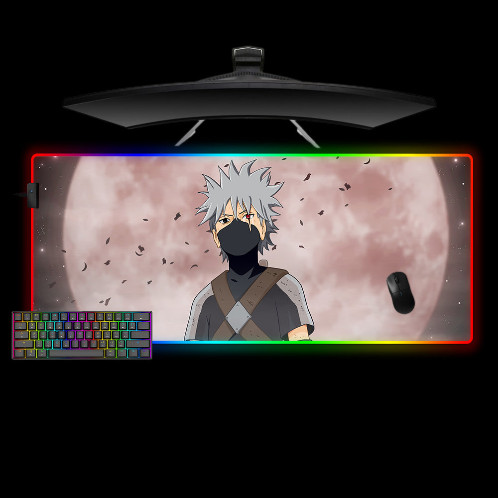 Kakashi Moon Design RGB Gaming Mouse Pad with LED Strip