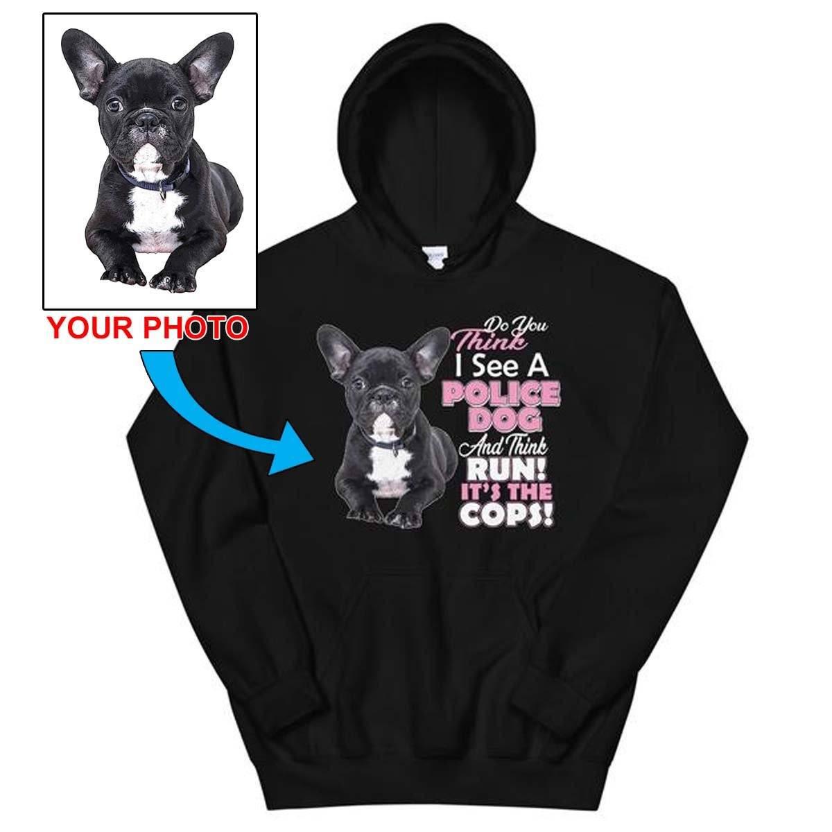 Custom Unisex Hoodie with Your Dog's Photo - Personalized Pet Apparel