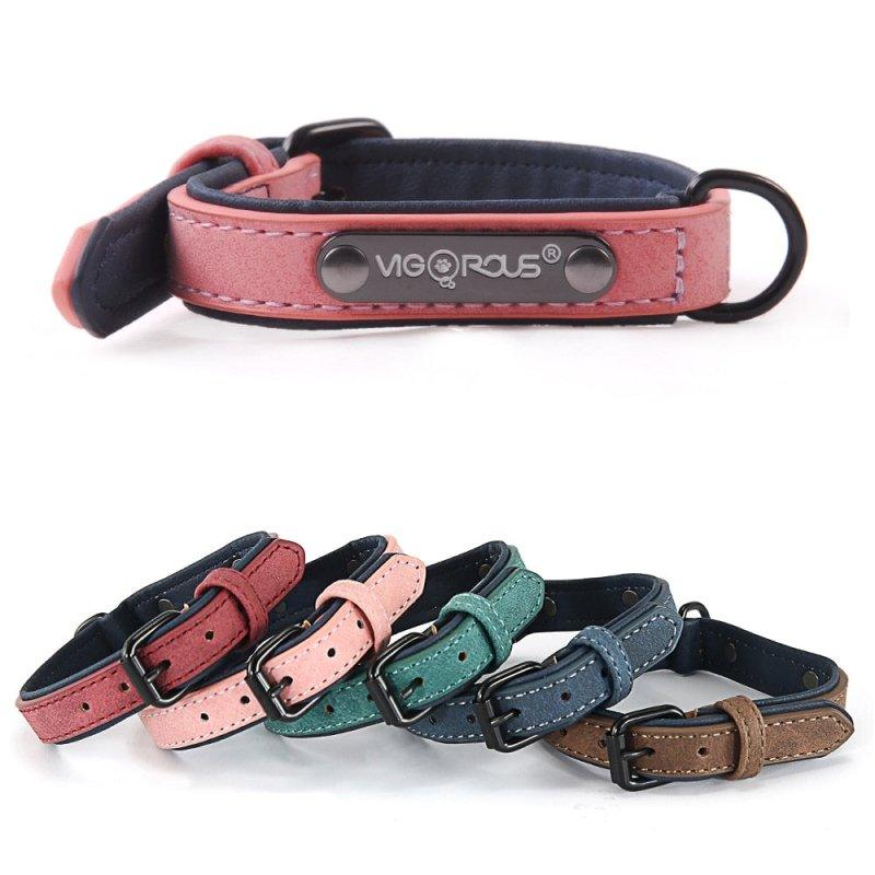 PU Leather Dog Collar for Small Dogs and Cats - Quick Release Breakaway Collar YS0076