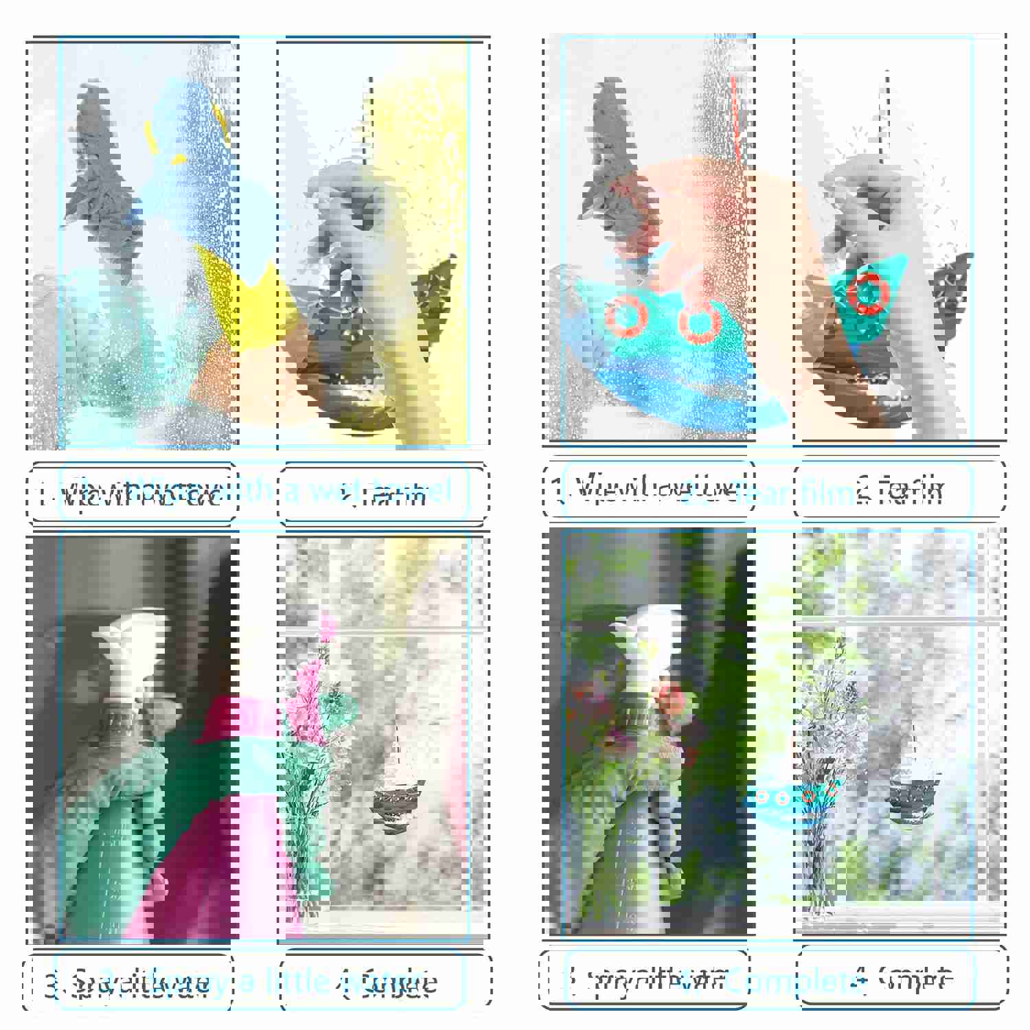 Craspire 8Pcs 4 Style Waterproof PVC Electrostatic Wall Stickers for Home Decoration