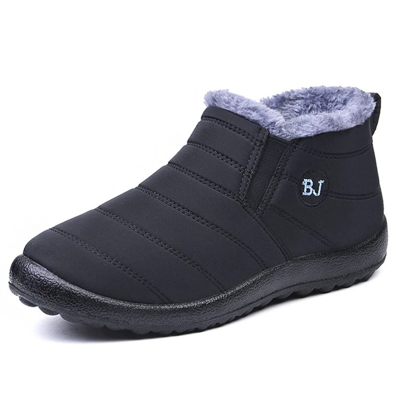 Men's Plush Snow Boots - Waterproof Winter Boots for Comfort and Warmth