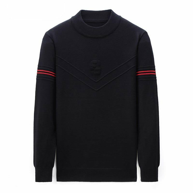 Men's Striped Casual O-Neck Pullover Sweater