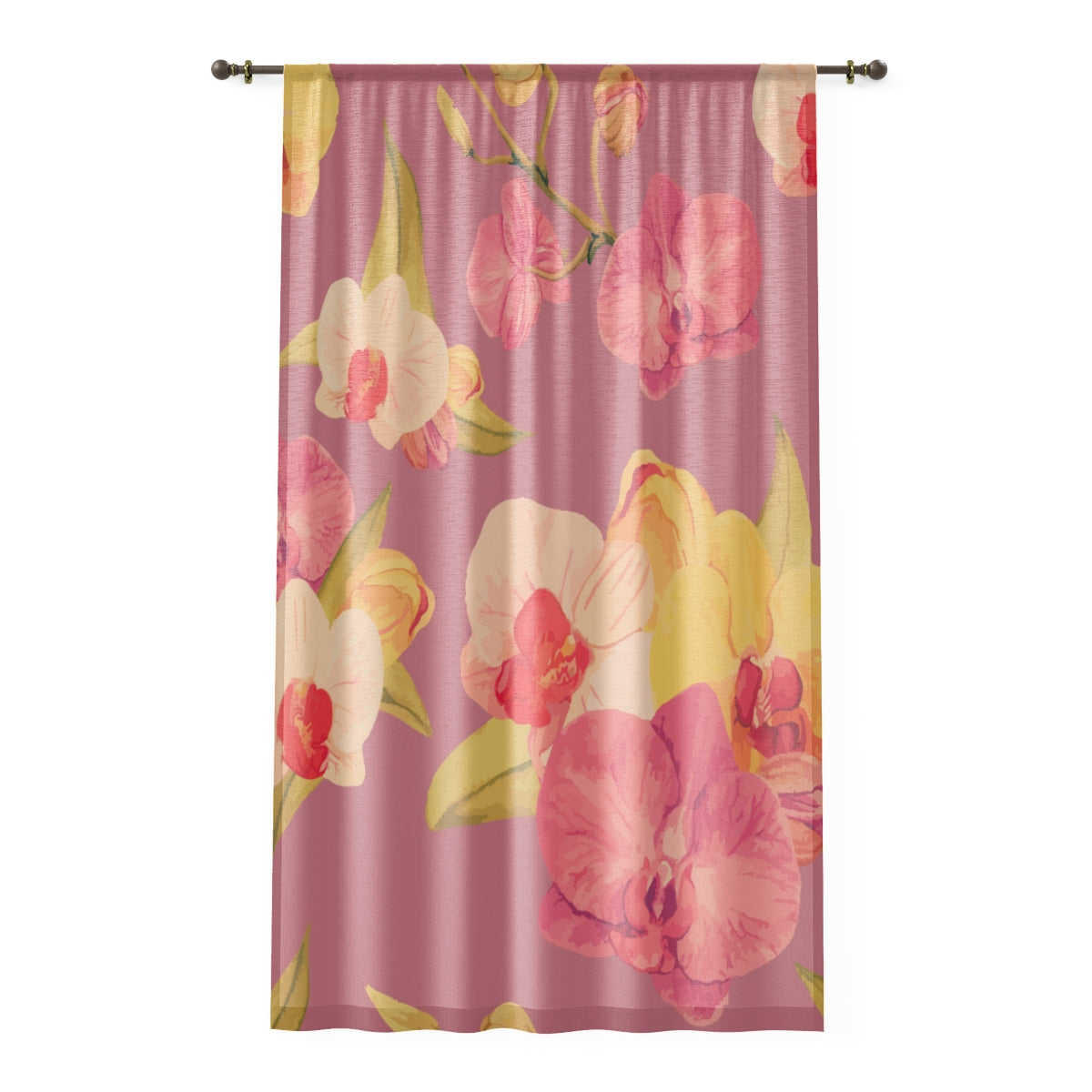 ORCHIDS BLUSH - SHEER Window Curtain