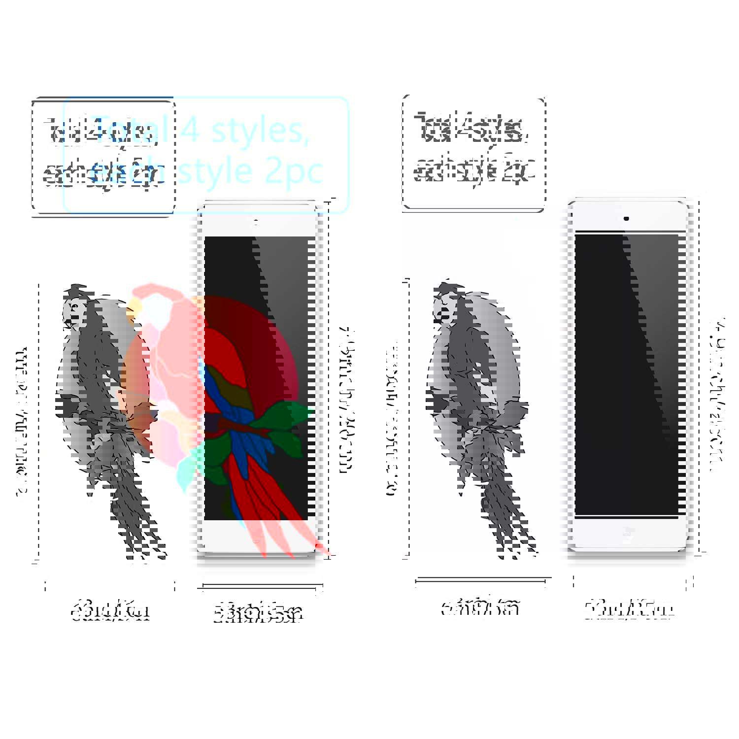 Craspire PVC Window Sticker Set - Animal Pattern, 16x16cm, 8pcs for Home Decoration