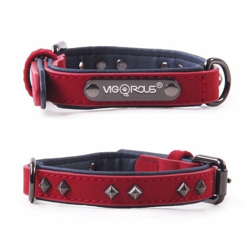 PU Leather Dog Collar for Small Dogs and Cats - Quick Release Breakaway Collar YS0076